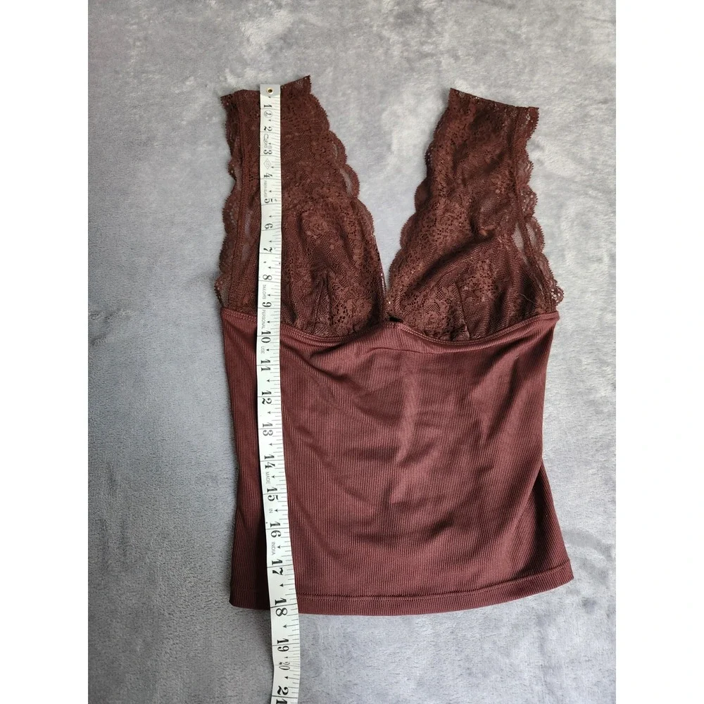 New $58 Free People Intimately Power Play Cami Brown XS Cocoa Tank Top NWT